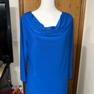 Jaclyn Smith Blue Cowl Neck Tunic size large